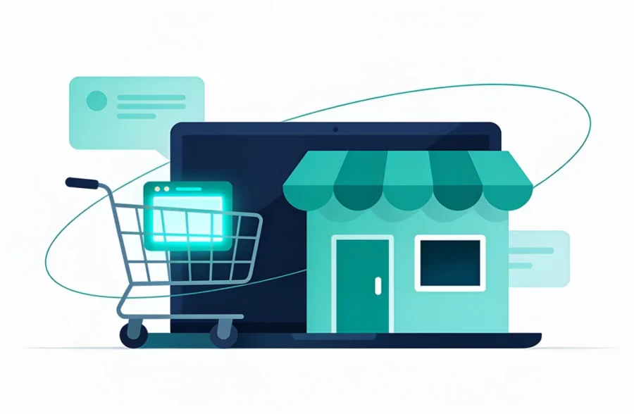 Handel elektroniczny (e-commerce) - ilustracja koncepcji