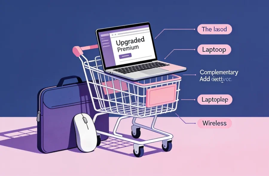 Up-selling i cross-selling - ilustracja koncepcji
